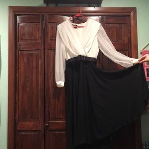 Vintage Chiffon B&W Dress